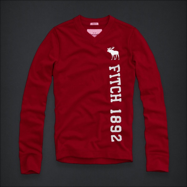 Abercrombie Fitch Hombres cuello en V Largo Remera AF5964